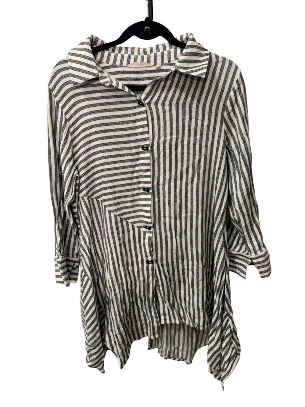 Soft Surroundings "Standout" Striped Asymmetrical Tunic women size M